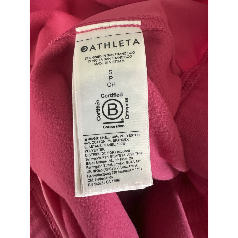 Athleta Triumph Hybrid Half Zip Sweatshirt Jacket Salvia Pink Fuchsia Small - Picture 11 of 15